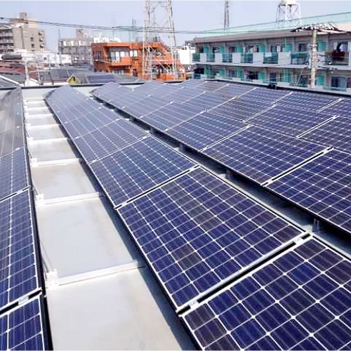 flat roof ballasted solar racking
