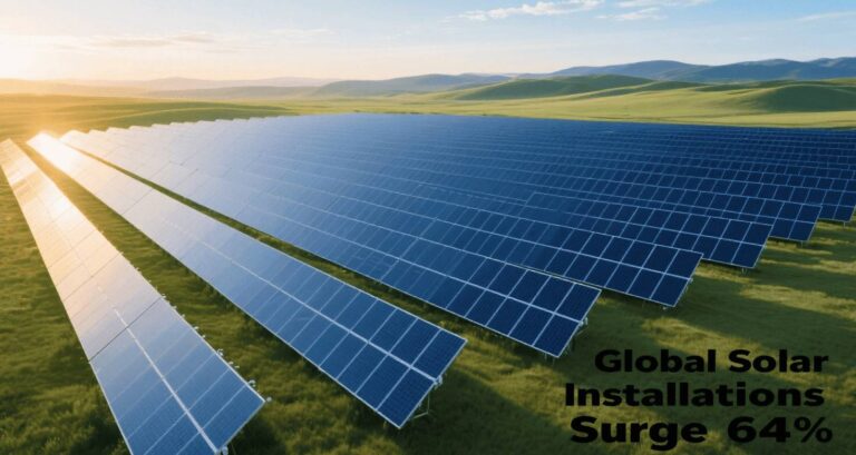 Solar bracket installation on the grassland