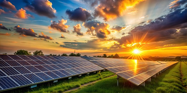 Solar bracket installation on the grassland