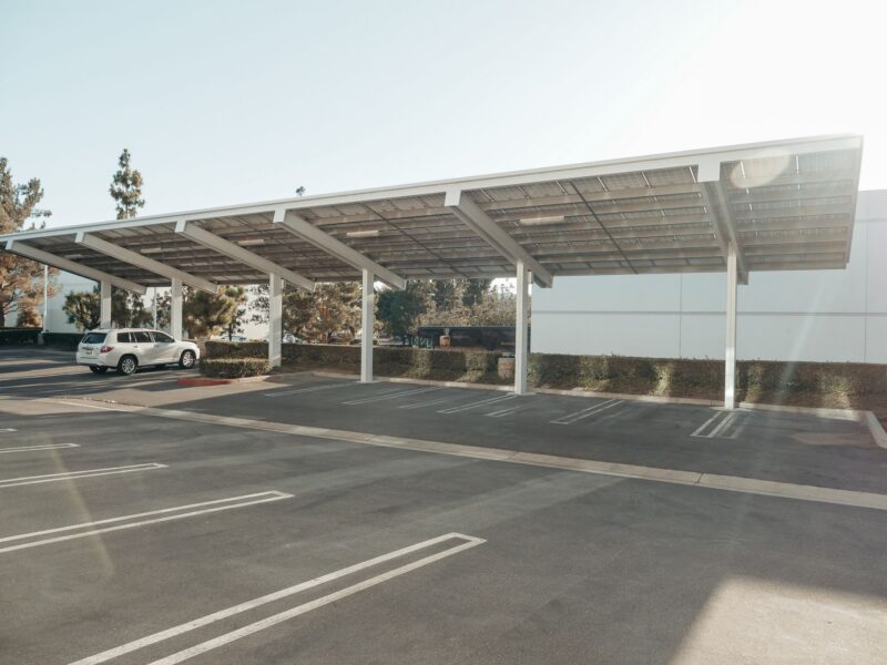 carport mounting multiple solar panels angle application